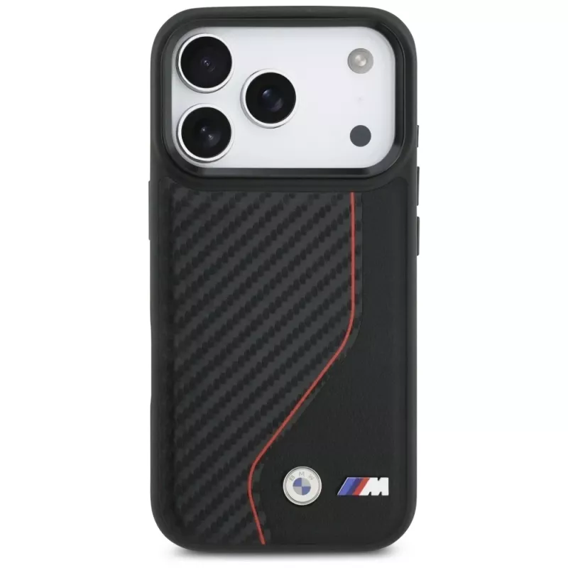 BMW M Carbon Line & Logo MagSafe puzdro pre Apple iPhone 17 Pro červená