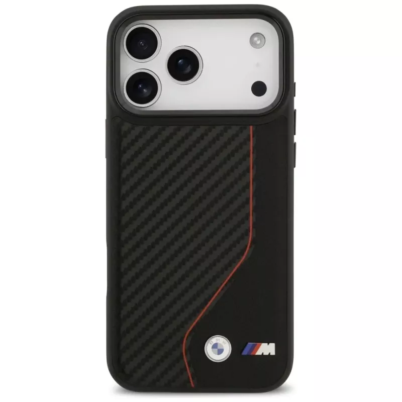 BMW M Carbon Line & Logo MagSafe puzdro pre iPhone 17 Pro Max červená