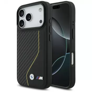 BMW M Carbon Line & Logo MagSafe puzdro pre iPhone 17 Pro žltá