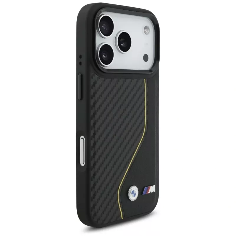 BMW M Carbon Line & Logo MagSafe puzdro pre iPhone 17 Pro žltá