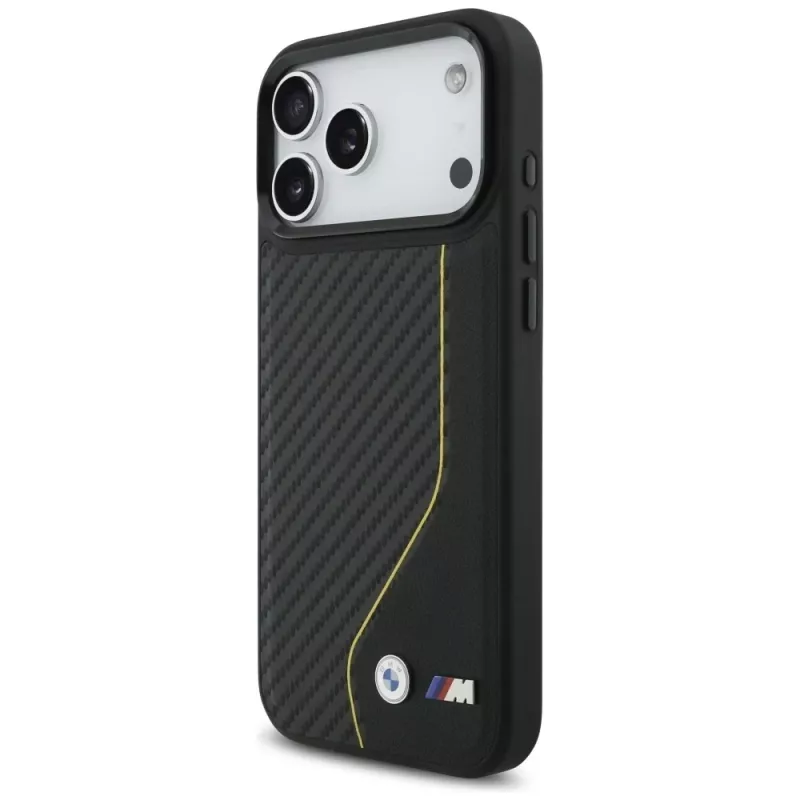 BMW M Carbon Line & Logo MagSafe puzdro pre iPhone 17 Pro Max žltá