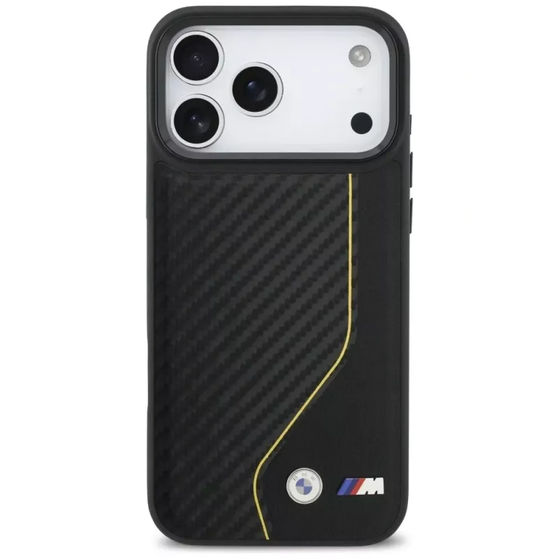 BMW M Carbon Line & Logo MagSafe puzdro pre iPhone 17 Pro Max žltá
