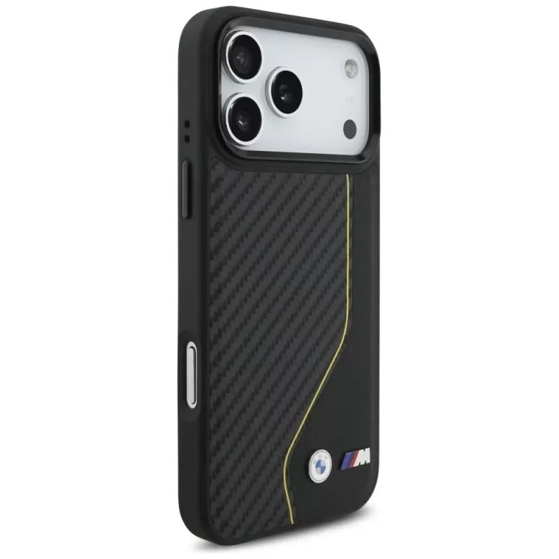 BMW M Carbon Line & Logo MagSafe puzdro pre iPhone 17 Pro Max žltá