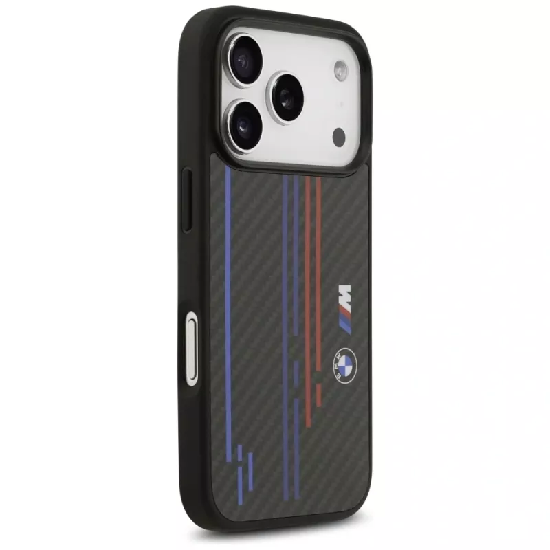 BMW M Kevlar Lines & Logo MagSafe puzdro pre iPhone 17 Pro, čierne