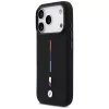 BMW M Silicon Tricolor Line MagSafe puzdro pre iPhone 17 Pro, čierne