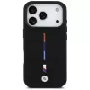 BMW M Silicon Tricolor Line MagSafe puzdro pre iPhone 17 Pro, čierne