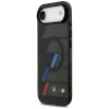 BMW M IML Metal Buttons Tricolor Lines puzdro MagSafe pre Apple iPhone Air, čierne