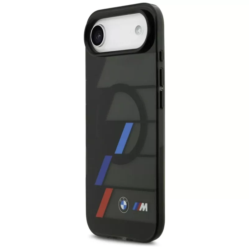 BMW M IML Metal Buttons Tricolor Lines puzdro MagSafe pre Apple iPhone Air, čierne