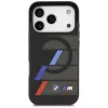 BMW M IML Metal Buttons Tricolor Lines puzdro MagSafe pre iPhone 17 Pro čierne