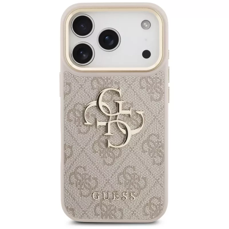 Guess 4G Big Classic Logo Big Strap Metal Buttons puzdro pre Apple iPhone 17 Pro, ružové