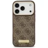Guess 4G Logo Plate MagSafe puzdro pre Apple iPhone 17 Pro, hnedé