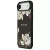 Guess Grained Flowers Classic Logo MagSafe puzdro pre Apple iPhone Air - čierne