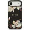 Guess Grained Flowers Classic Logo MagSafe puzdro pre Apple iPhone Air - čierne