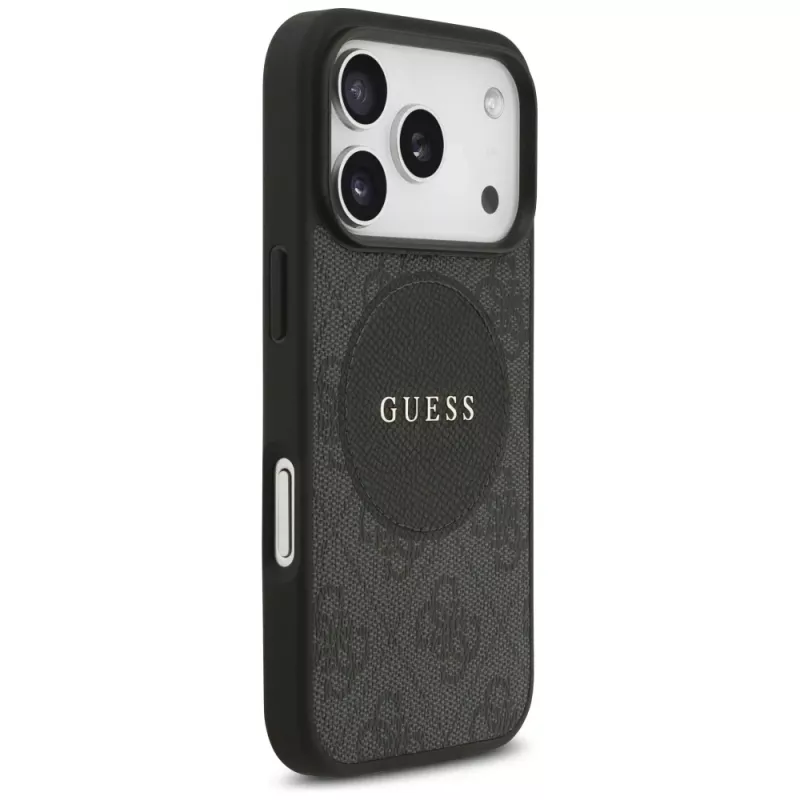 Guess 4G Circle Classic Logo MagSafe puzdro pre iPhone 17 Pro (čierne)