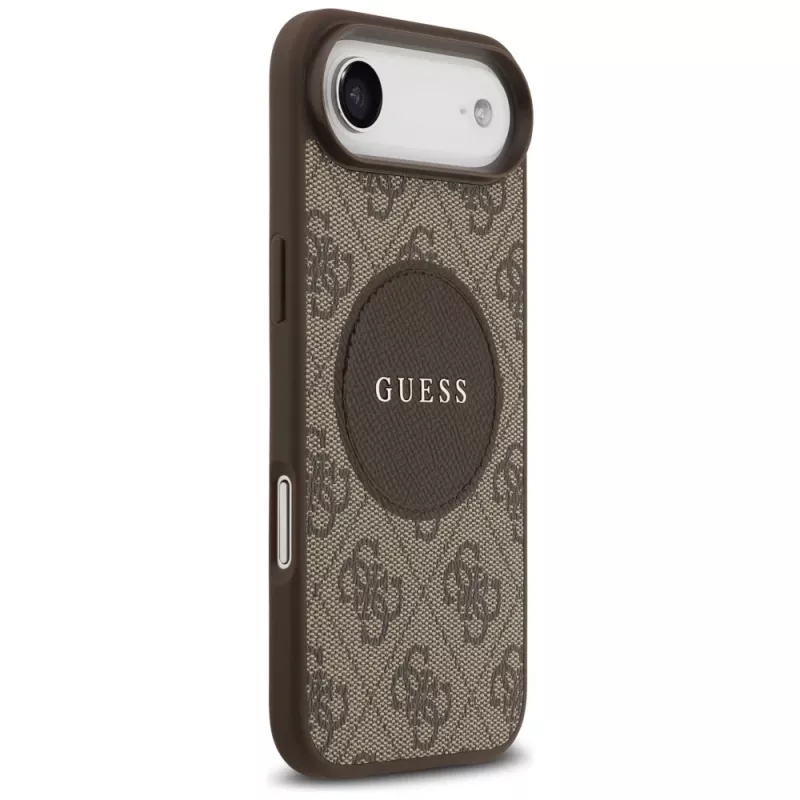 Guess 4G Circle Classic Logo MagSafe puzdro pre iPhone Air, hnedé