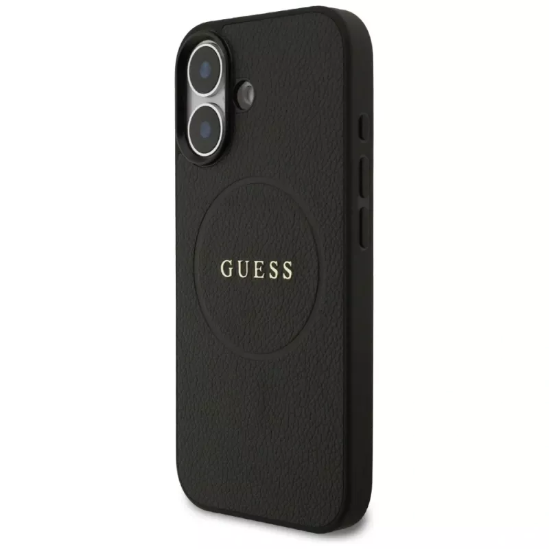 Guess Grained Ring MagSafe puzdro pre iPhone 17 - čierne