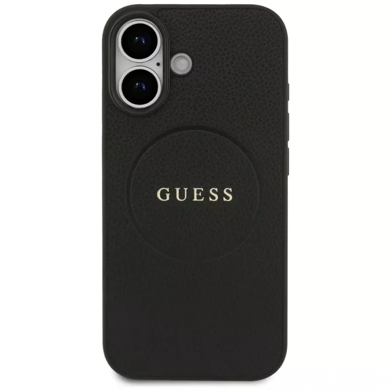 Guess Grained Ring MagSafe puzdro pre iPhone 17 - čierne
