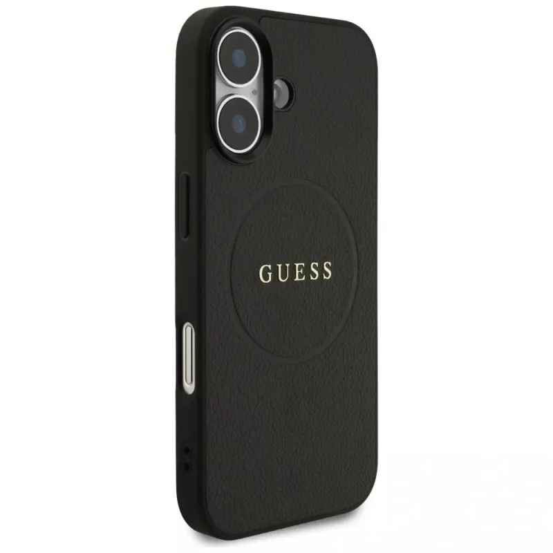 Guess Grained Ring MagSafe puzdro pre iPhone 17 - čierne
