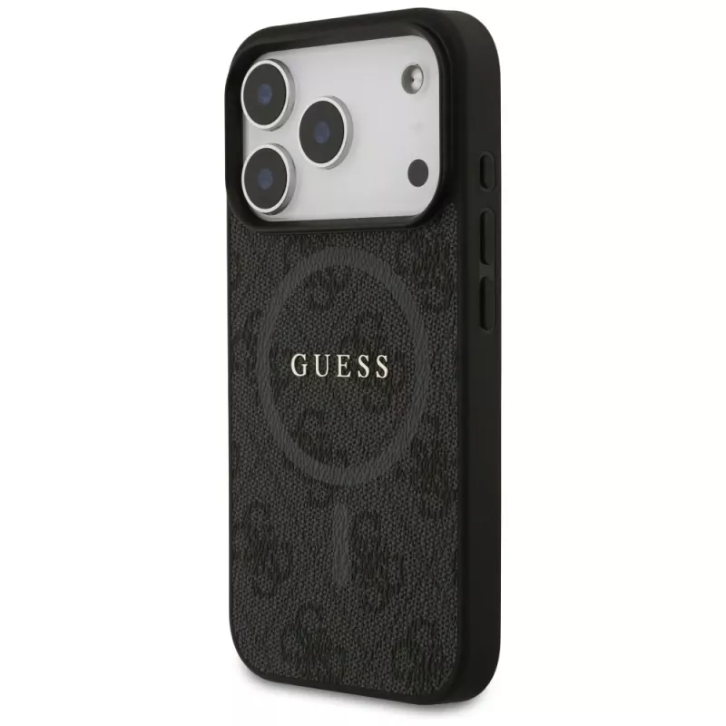 Guess 4G Ring Classic Logo MagSafe puzdro pre iPhone 17 Pro (čierne)