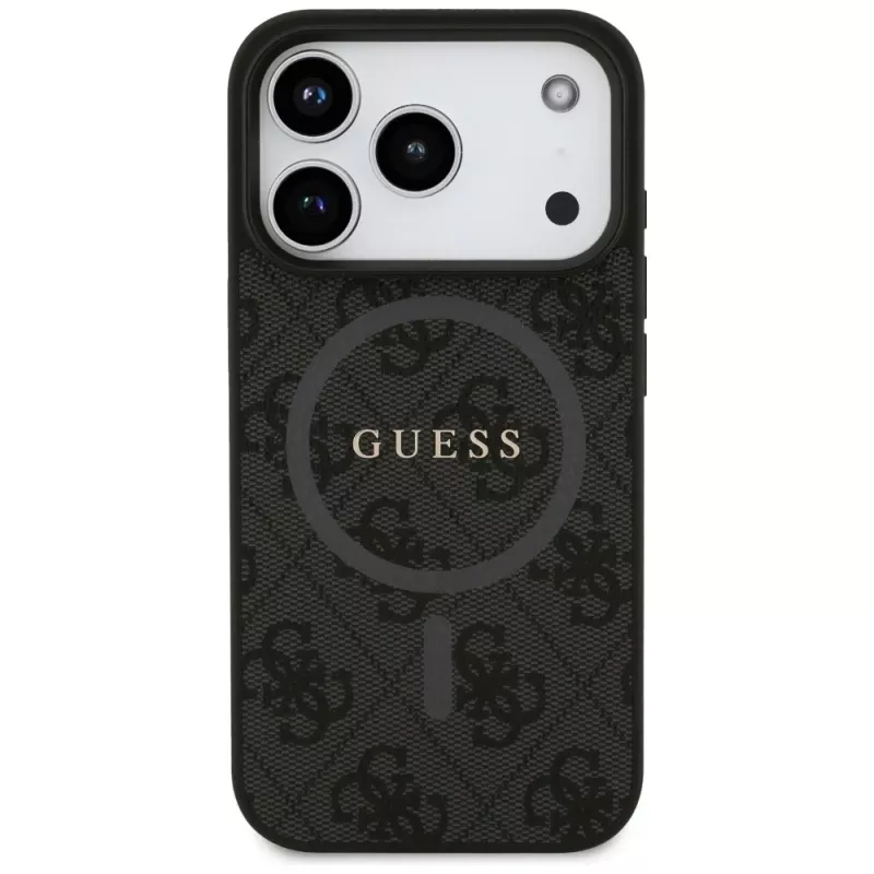 Guess 4G Ring Classic Logo MagSafe puzdro pre iPhone 17 Pro (čierne)