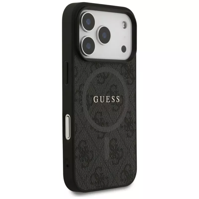 Guess 4G Ring Classic Logo MagSafe puzdro pre iPhone 17 Pro (čierne)