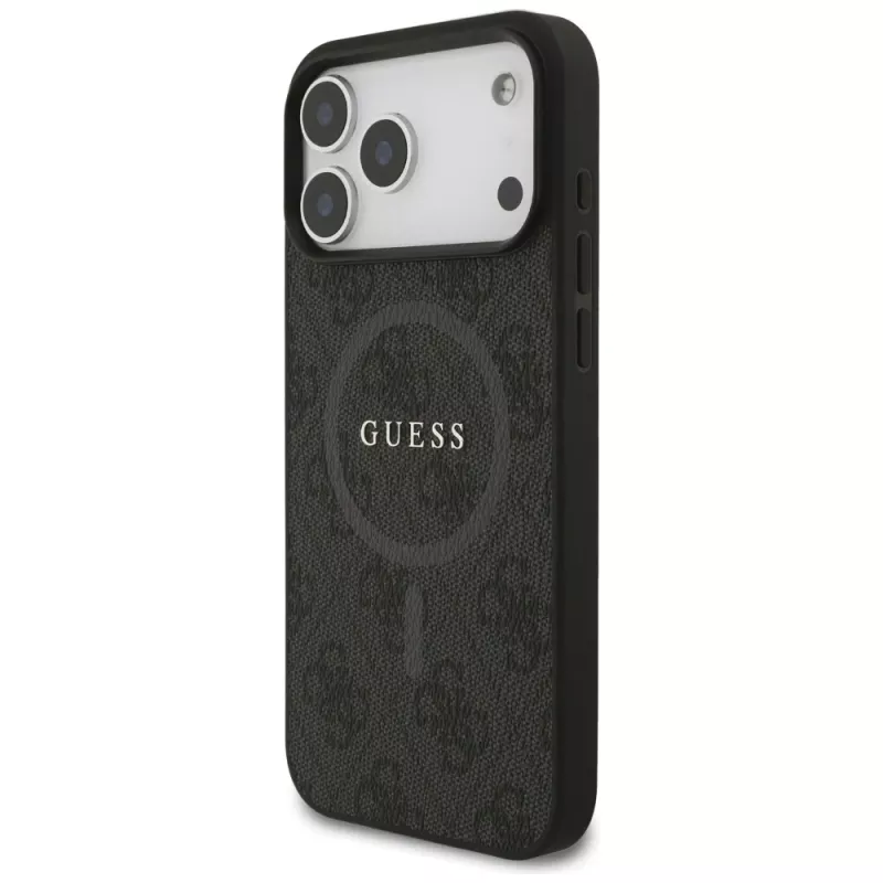 Guess 4G Ring Classic Logo MagSafe puzdro pre iPhone 17 Pro Max (čierne)