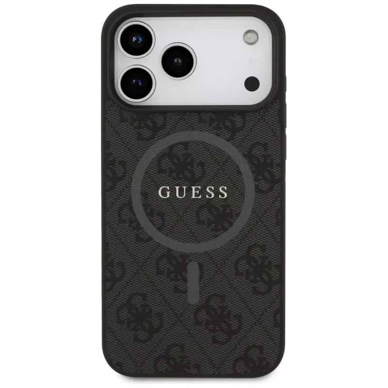 Guess 4G Ring Classic Logo MagSafe puzdro pre iPhone 17 Pro Max (čierne)