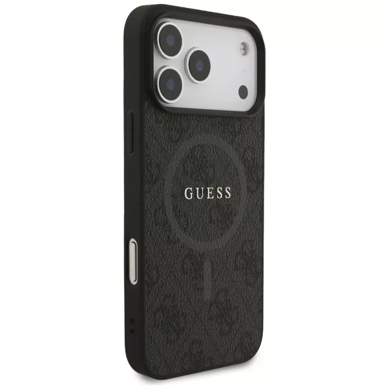 Guess 4G Ring Classic Logo MagSafe puzdro pre iPhone 17 Pro Max (čierne)