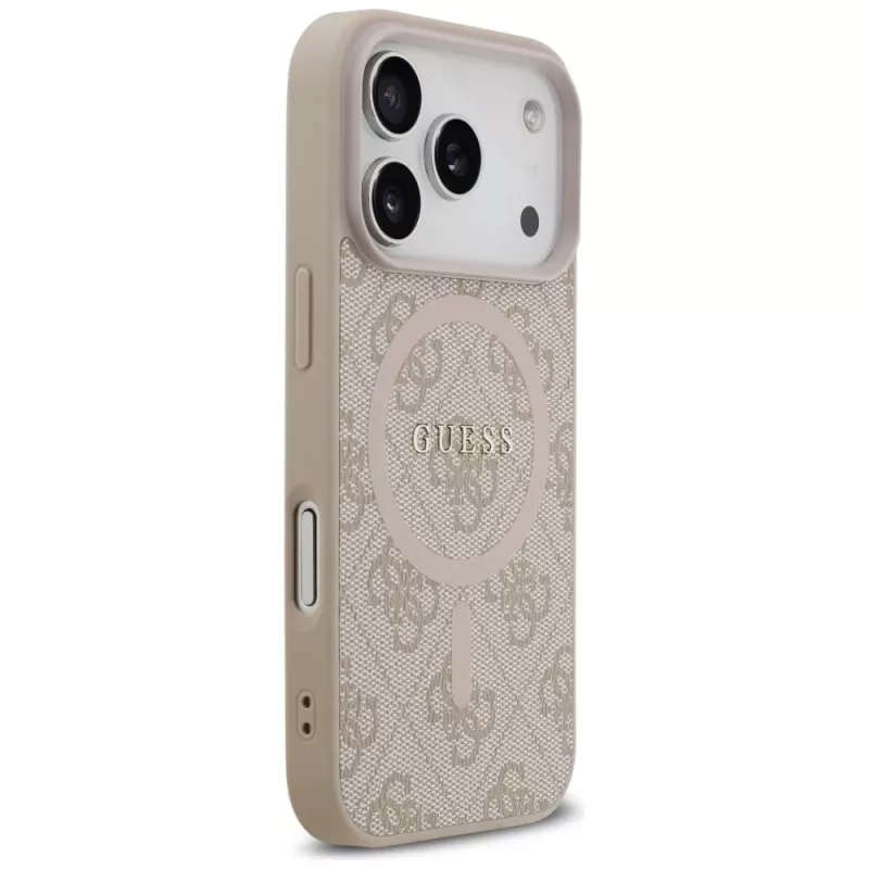 Guess 4G Ring Classic Logo MagSafe puzdro pre iPhone 17 Pro, ružové