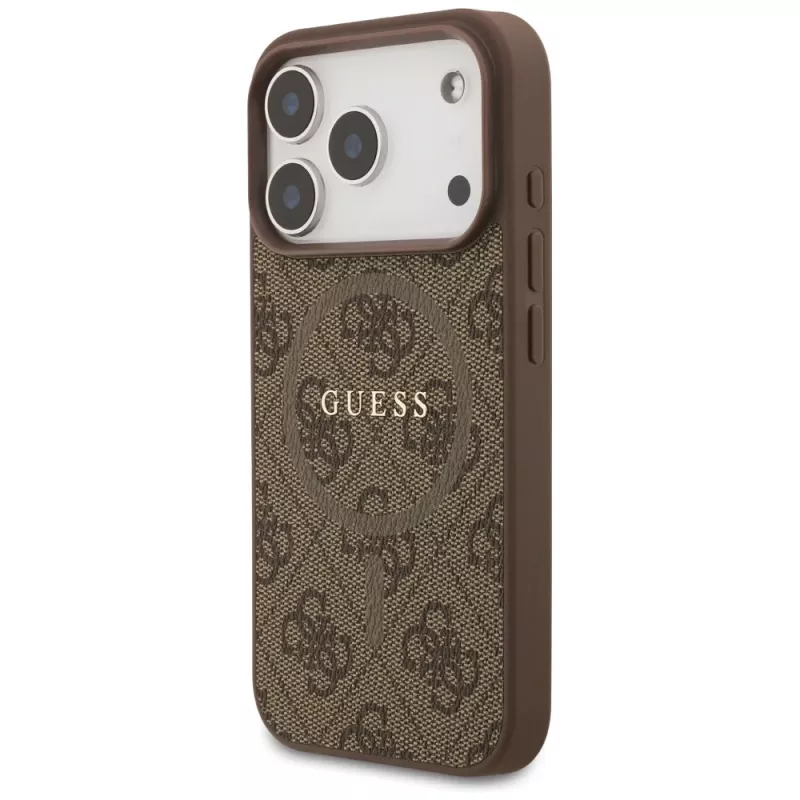 Guess puzdro 4G Ring Classic Logo MagSafe pre Apple iPhone 17 Pro hnedá