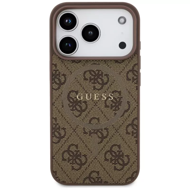 Guess puzdro 4G Ring Classic Logo MagSafe pre Apple iPhone 17 Pro hnedá