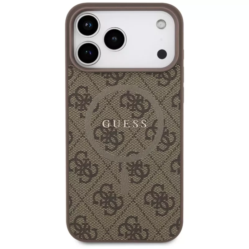 Guess puzdro 4G Ring Classic Logo MagSafe pre iPhone 17 Pro Max hnedá