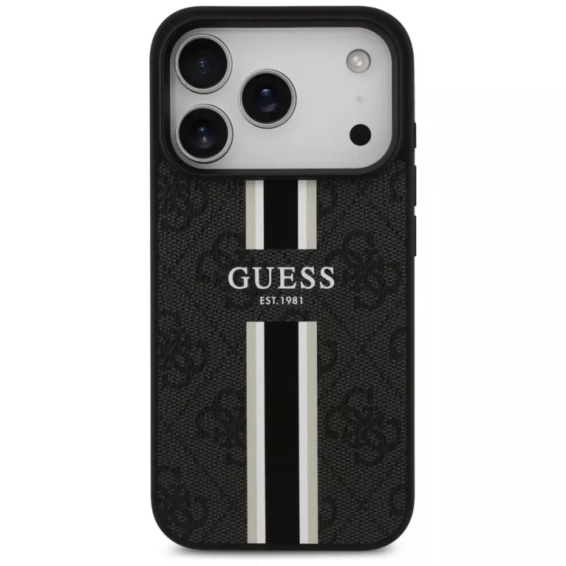 Guess puzdro 4G Printed Stripes MagSafe pre iPhone 17 Pro čierna