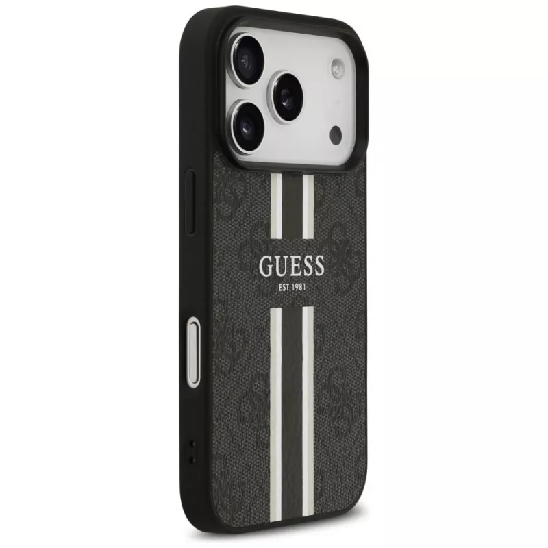 Guess puzdro 4G Printed Stripes MagSafe pre iPhone 17 Pro čierna