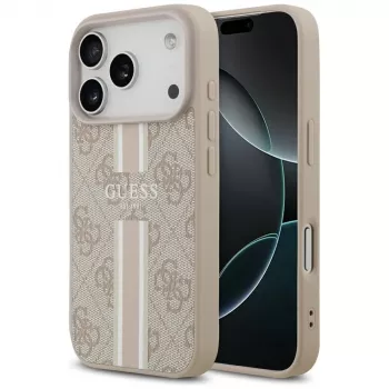 Guess puzdro 4G Printed Stripes MagSafe pre iPhone 17 Pro ružová