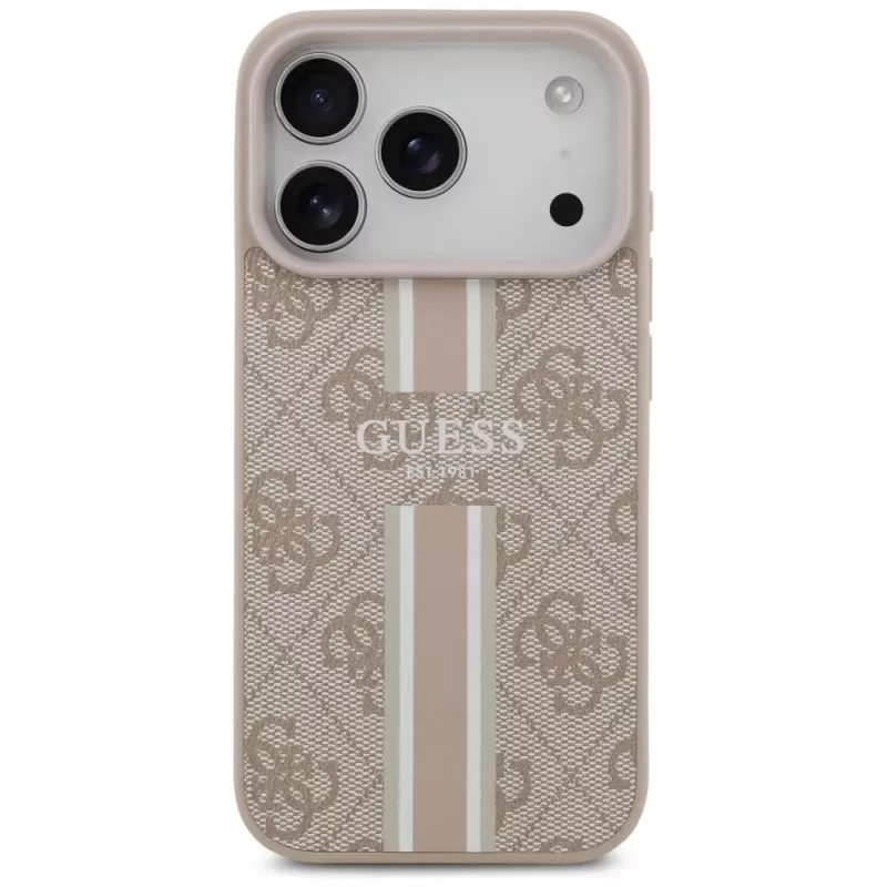 Guess puzdro 4G Printed Stripes MagSafe pre iPhone 17 Pro ružová