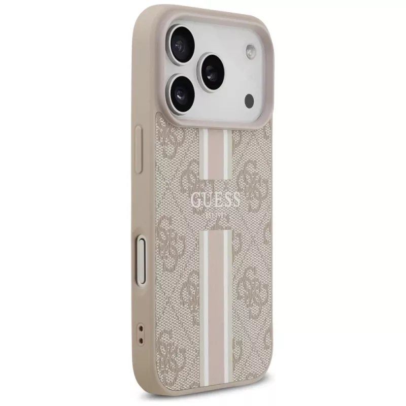 Guess puzdro 4G Printed Stripes MagSafe pre iPhone 17 Pro ružová
