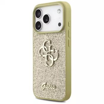 Guess puzdro Fixed Glitter Big 4G pre Apple iPhone 17 Pro zlatá