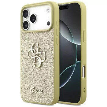 Guess puzdro Fixed Glitter Big 4G pre iPhone 17 Pro Max zlatá