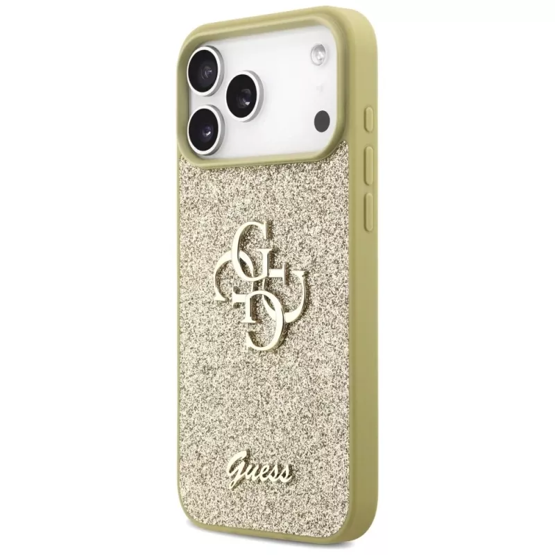 Guess puzdro Fixed Glitter Big 4G pre iPhone 17 Pro Max zlatá