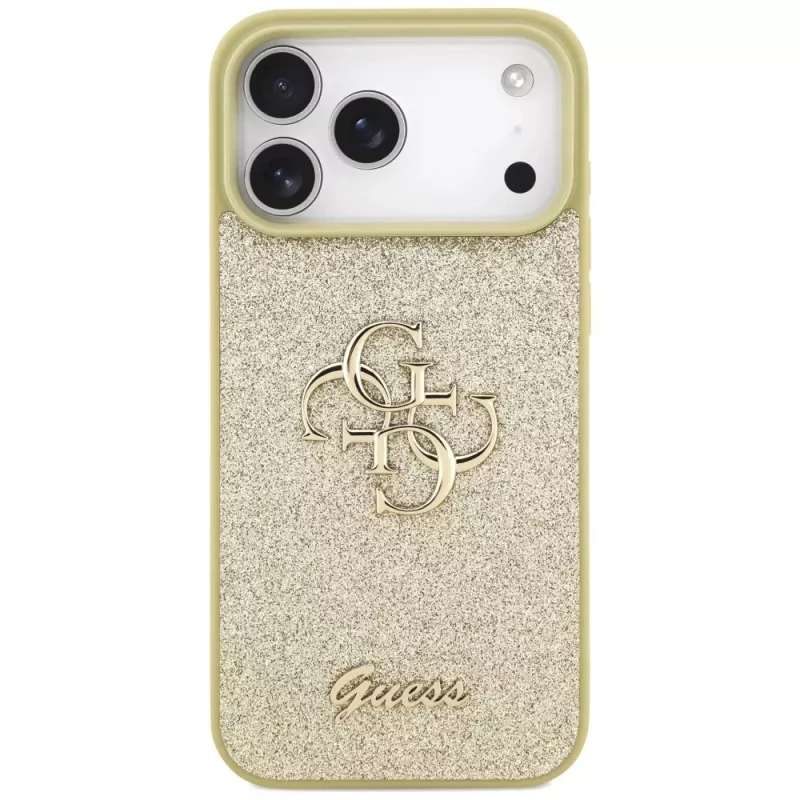 Guess puzdro Fixed Glitter Big 4G pre iPhone 17 Pro Max zlatá