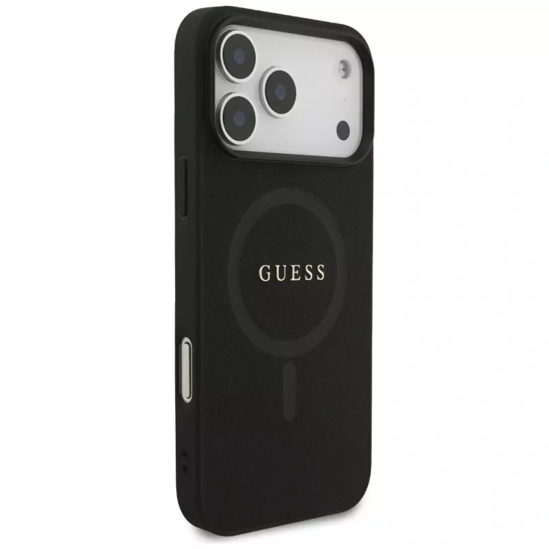 Guess puzdro Saffiano Classic Logo MagSafe pre iPhone 17 Pro Max čierna