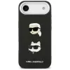 KARL LAGERFELD FW Grained Karl & Choupette Heads Pins & Logo puzdro pre iPhone Air čierna