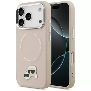 Karl Lagerfeld Karl & Choupette Pins MagSafe puzdro pre iPhone 17 Pro ružová