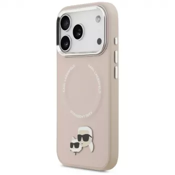 Karl Lagerfeld Karl & Choupette Pins MagSafe puzdro pre iPhone 17 Pro ružová