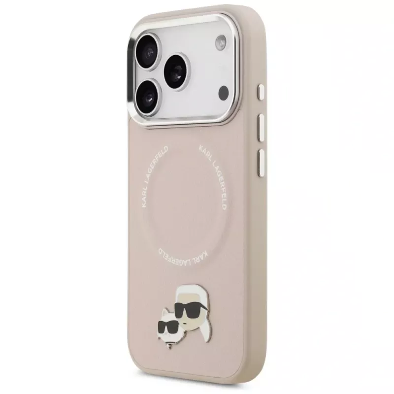 Karl Lagerfeld Karl & Choupette Pins MagSafe puzdro pre iPhone 17 Pro ružová