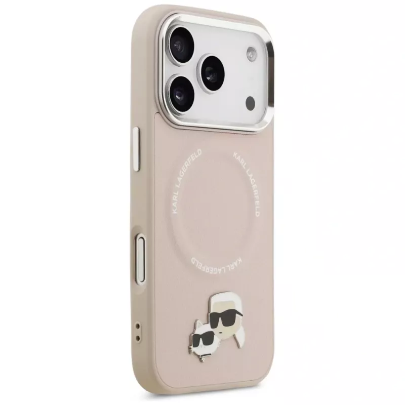 Karl Lagerfeld Karl & Choupette Pins MagSafe puzdro pre iPhone 17 Pro ružová