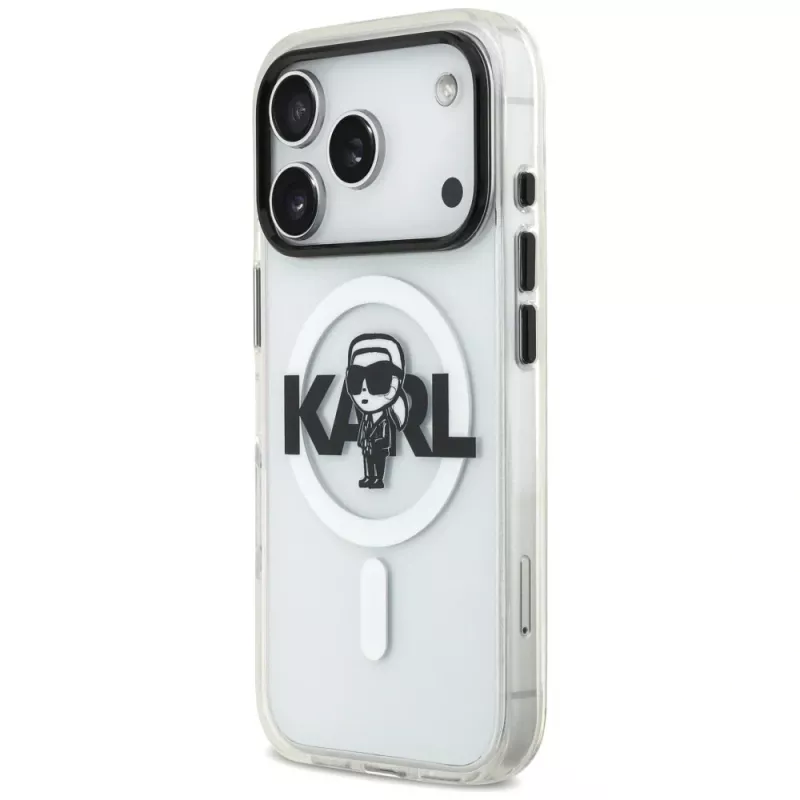 KARL LAGERFELD IML Karl Sketch Logo MagSafe puzdro pre iPhone 17 Pro transparentná