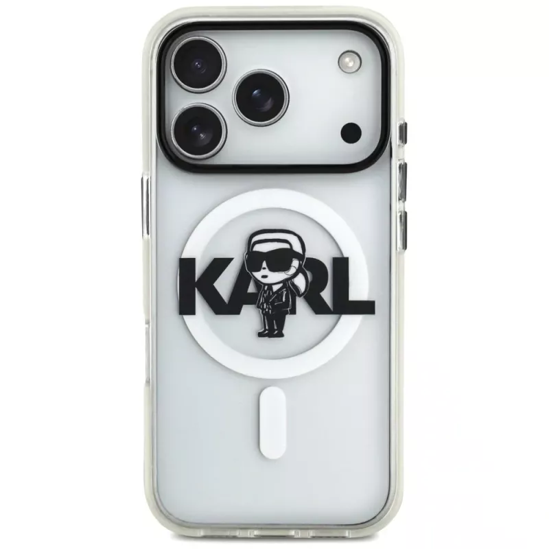 KARL LAGERFELD IML Karl Sketch Logo MagSafe puzdro pre iPhone 17 Pro transparentná