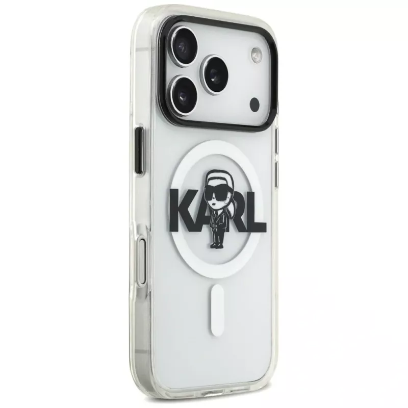 KARL LAGERFELD IML Karl Sketch Logo MagSafe puzdro pre iPhone 17 Pro transparentná